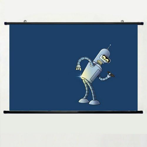 Home Decor Lovely Animation Cartoons Cosplay Poster with Bender Futurama Wall Scroll Poster Fabric Painting 24 X 36 Inch (60cm X 40cm)