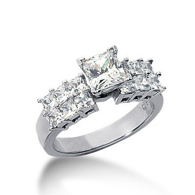 416exxAJ2jL 1.75 Ct Diamond Engagement Ring Princess Cut Solitaire