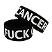 2 Pack of F*ck Cancer Rubber Saying Bracelet (Black)