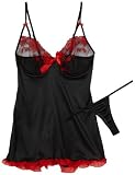 Dreamgirl Womens Waiting For Romeo - Rose Embroidered Babydoll - 6157