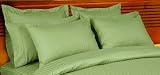 ELEGANCE Egyptian Cotton 500 Thread Count 3 - Pc Sateen Stripe Duvet Cover Sage Queen.