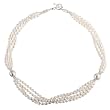 Multi-Strand White Pearl & Sterling Silver Necklace Multi-Strand White Pearl & Sterling Silver Necklace