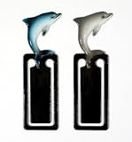 Hand Painted Assorted Blue Gray Dolphin Bookmark (Set of 2)