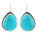 Sterling Silver Turquoise Inlay Teardrop Earrings