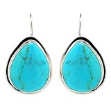 Sterling Silver Turquoise Inlay Teardrop Earrings