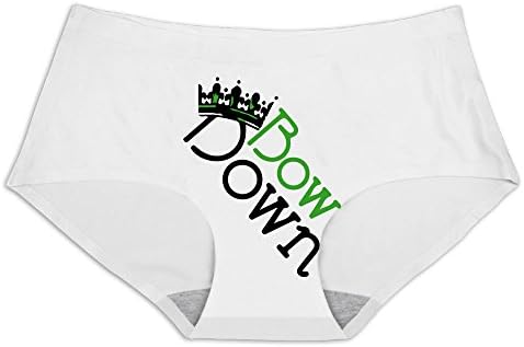 PCY Smooth Ice Silky Bow Down Queen Bikini Briefs Panties For Women Size L White
