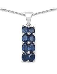 2.00 Carat Genuine Blue Sapphire Sterling Silver Pendant