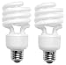TCP 68923DL2 23W Spiral Compact Fluorescent Bulb, Daylight, 2-Pack