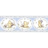 Classic Pooh and Piglet Wallpaper Border - Blue