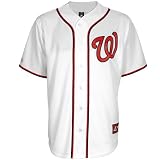 MLB Washington Nationals Youth Short Sleeve 6 Button Synthetic Replica Jersey (White, X-Large)
