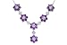 Flower Design 9.00 carats total weight Round Shape Amethyst & White CZ Gemstone Necklace in Sterling Silver