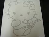 Hello Kitty Racing Car Decal Sticker (New) Gold Devil style