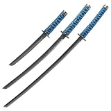 Whetstone Cutlery Sky Samurai Sword Set Of 3 With Stand, Blue