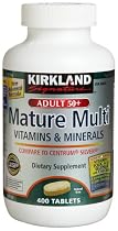 Kirkland Signature Adults, 50 plus Mature Multi Vitamins & Minerals, 400-Count Tablets