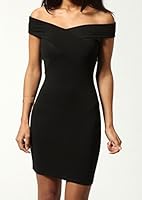 PrettyFashion Women's Off The Shoulder Paneled BodyCon Ladies Stylish Party Cocktail Fashion Dress 6 - 14
