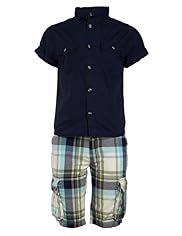 Pure Cotton Shirt & Checked Shorts Outfit