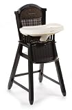 Eddie Bauer Espresso Wood High Chair, Charter Atlantic Blue