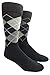 Men's Designer Argyle Cotton Crew Socks (2 Pairs)