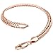 Trendsmax 6mm Braided Foxtail Rose Gold Plated Bracelet Unisex Womens Girls Boys Mens Chain
