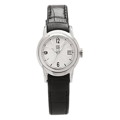 ESQ by Movado Women's Quest Black Crocodile Leather Watch #07100909