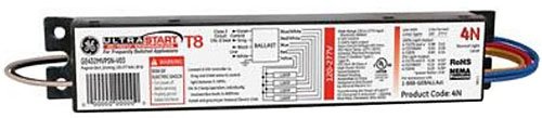GELIL GE UltraStart Dimming Electronic Rapid Start Lamp Ballast, T8 100-3-Percent 0-10 Volts (1 Pack)