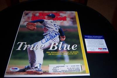 Orel Hershiser Dodgers Psa Signed Sports Illustrated - Autographed MLB Magazines
