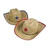 Childs Straw Cowboy Hat With Plastic Star (1 DOZEN) - BULK