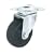 Steelex D2622 2-Inch 65-Pound Swivel Rubber Plate Caster, Black