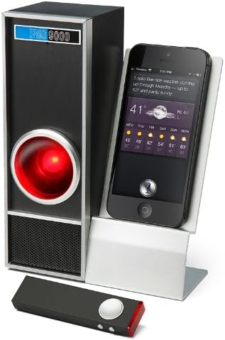 IRIS 9000 Bluetooth (Wireless) Speaker &amp; Speakerphone - iPhone Lightning and 30pin, and Android USB Micro &amp; Mini Compatible Cellphone Dock - Connects via Bluetooth - SciFi Style of 2001: A Space Odyssey - Siri Speaks to You - Ultimate SciFi Geek Tech Gift