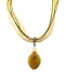 Necklace - N62 - Genuine Semi Precious Gemstone on Five-Strand Organza and Cotton Cord + 2" Extension Chain - Oval Shape ~ Tri Color Jade (II)