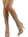 Wild Diva Women's Adora 126 Pointy Toe Lace Up Ankle Tie Studded High Heel