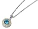 Blue Topaz Gemstone Pendant 4.92 Carat (ctw) in Sterling Silver with 14K Gold Accents