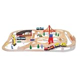 Melissa & Doug Deluxe Wooden Railway Set