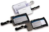 Lewis N Clark ID19HT Clear Plastic Business Card Size Luggage Tag with Leather Strap