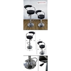 Set of (2) Brand New Black Swivel Leather Bar Stool Pub Barstool by Sky Enterprise USA