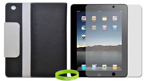 CrazyOnDigital Designed 2 Tone Black and Gray Leather Case for Apple iPad 2 iPad2 2nd Generation 16GB 32GB 64GB 3G Wifi
