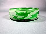 Picture Hand Carved Green Dragon Art Glass Ashtray