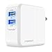 Wall Charger, Maxboost 4.8A 24W Dual USB Universal Portable Charger with mSmart Technology, Foldable Plug for iPhone 7 6/6S Plus, 5/5S, iPad Pro, Galaxy S7, S6 Edge Plus, S5, Nexus, HTC & more [White]