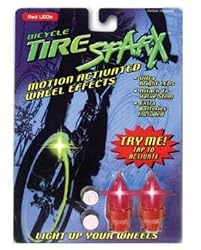Buztronics Tiresparx LED Valve Cap Lights - Red, Schrader