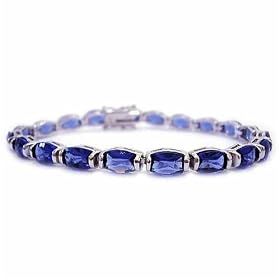 Sterling Silver Bracelet with Simulated Tanzanite CZ stones by 
