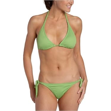Nicole Miller Womens 2 Piece Triangle Bikini With Tie Sidesgreen10