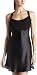 Shirley of Hollywood Women's Charmeuse And Chiffon Chemise,Black,Medium