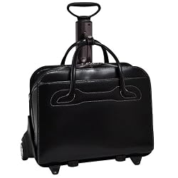McKleinUSA Willowbrook 94985 W Series Italian Leather Detachable -Wheeled Ladies Briefcase (Black)
