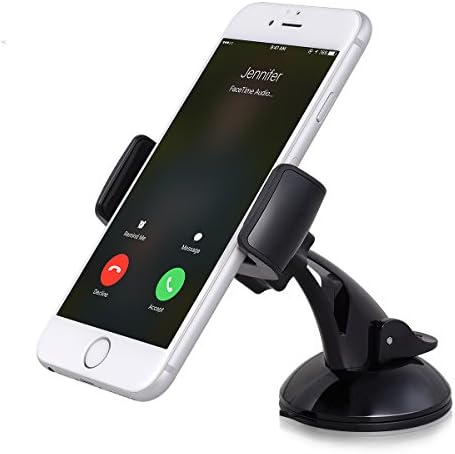 CELLACC Car Mount, Windshield/Dashboard Phone Holder for iPhone 7 Plus 6s 6 5s Samsung Galaxy S7 Edge S6 S5 Note 7 5, Nexus, LG, Android Smarphones - Black