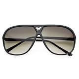 EP - 'Gold Horse' Colored Plastic Aviator Sunglasses - Black