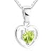 Heart Cut Peridot Pendant Necklace Sterling Silver
