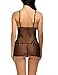 Avidlove Sexy Lingerie for Women Lace Babydoll Chemise Set Black L