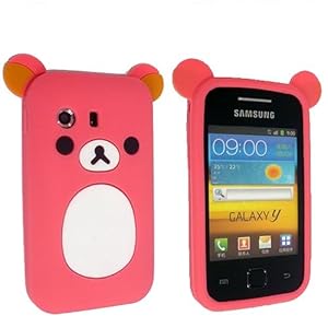 PINK COLOUR CARTOON SHAPE SILICONE PROTECTION CASE COVER FOR SAMSUNG GALAXY Y S5360