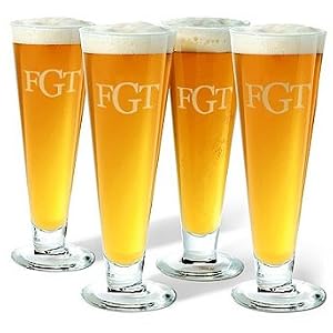 Set of Four Monogrammed Pilsner Glasses - Frontgate