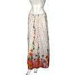 White Skirt Cotton Printed Clothing Size 12 (skt398a)